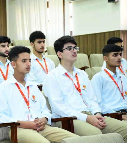 High School students attending class